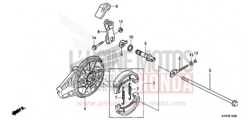 BREMSPLATTE, HINTEN CRF110FE de 2014